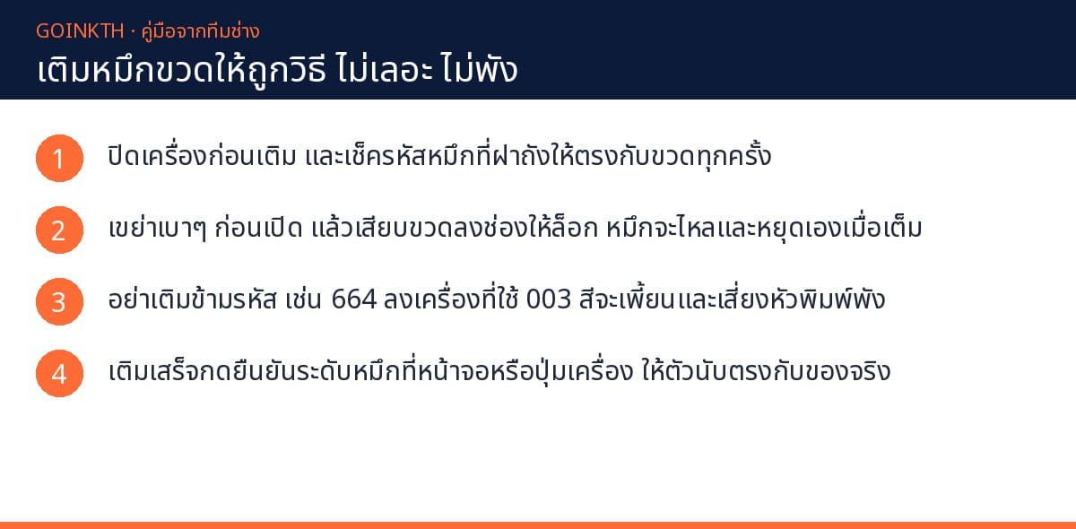 วิธีเติมน้ำหมึก Epson 008 อย่างถูกต้อง